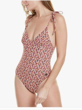 SOLID &STRIPED The Olympia Printed One PieceFloral Halter One-Piece Swimsuit NEW